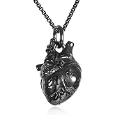 Anatomical 3D Heart Cremation Jewelry For Ashes Of Loved Ones Keepsake Urn Necklace For Women Men Memorial Pendant Stainless Steel