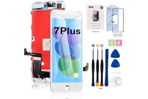 EFAITHFIX for iPhone 7 Plus LCD Screen Replacement White 5.5 Inch Frame Assembly LCD Display 3D Touch Screen Digitizer with Repair Tools Kit Tempered Glass Screen Protector for A1784, A1785, A1661