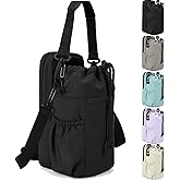 JRQCSJY Water Bottle Holder with Strap, 32/40oz Insulation Water Bottle Carrier Bag with Phone Pocket, Water Bottle Sling Bag Crossbody Water Bottle Holder for Hiking Walking