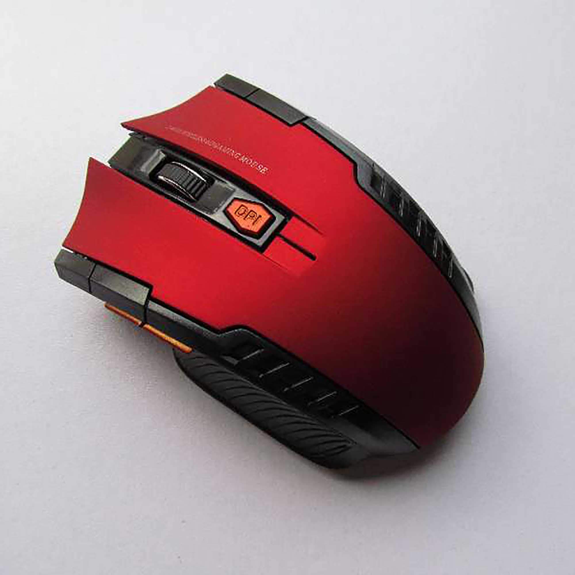 Ellenne Wireless Gaming Mouse 1200DPI 6 Keys Optical Laptop Game PC SMA4 (Red)