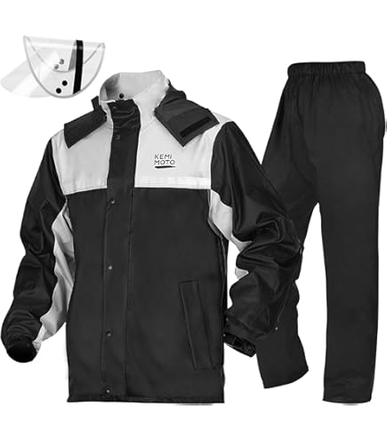 Traje De Lluvia Impermeable Para Moto – Chaqueta Y Pantalón En Azul Marino