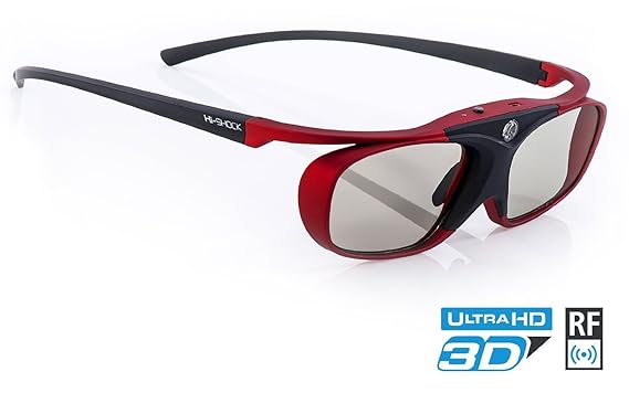 Hi-SHOCK® RF Pro Scarlet Heaven - Funk 3D Brille für EPSON, JVC, SONY 4K 3D Beamer - kompatibel zu ELPGS03 - JVC PK-AG3 & PK-