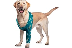 ROZKITCH Dog Wound Cover for Front Right Left Leg, Pet Prevent Licking Wound Elbow Knee Protector, Dog Recovery Suit Cone Collar Alternative for Sprain ACL CCL Arthritis Joint Care Zebra XL