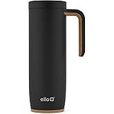 Ello Magnet 18oz Vacuum Insulated Stainless Steel Travel Mug with Side Handle and Leak-Proof Slider Lid and Built-in Coaster, Keeps Hot for 5 Hours