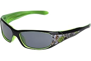 FOSTER GRANT Marvel Boys Avengers Kids 1 Wrap Sunglasses, Crystal Green/Black Front Spray, 58
