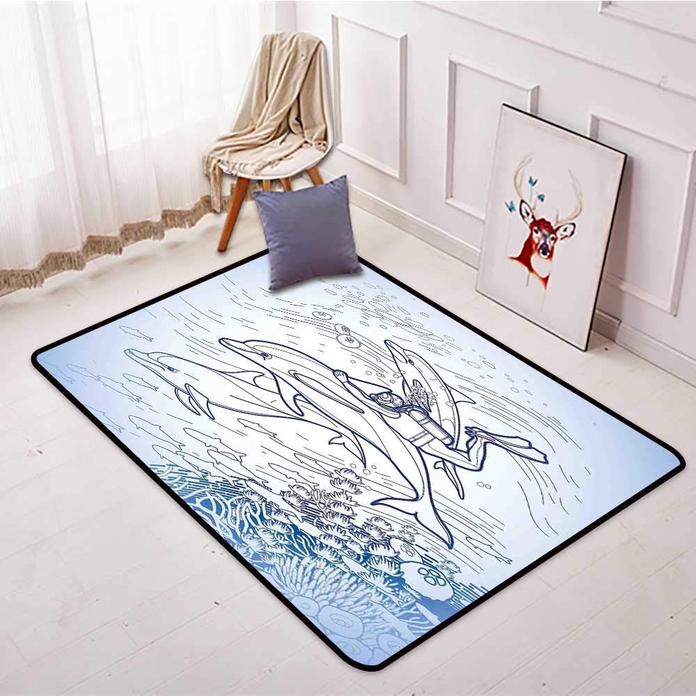 Amazon Com Entrance Door Mat Sea Animals Sketch Of Scuba