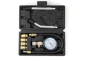 GNHYDXFE Compression Tester, 8pcs Engine Compression Tester kit Professional Petrol Gas Engine Cylinder Pressure Gauge 0-300 PSI Automotive Tool for Motorcycle Car Truck (Black)