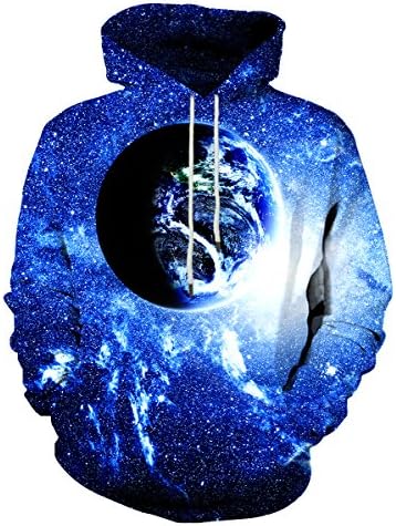 Neemanndy Unisex 3D Cool Printed Hoodies Personalized Hooded Sweater Sweatshirt with Big Pockets