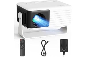 【360° Rotating & Auto Keystone】Yoton Y3 Mini Projector, 2026 Upgraded Portable Projector for Bedroom, 50% Zoom Small Movie Projector for phone, Compatible with iPhone/Android/TV Stick/HDMI/USB/TF Card