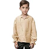 Boys Medieval Pirate Shirt,Kids Pirate Costume,Ruffled Long Sleeve Renaissance Tops for Halloween Party Cosplay