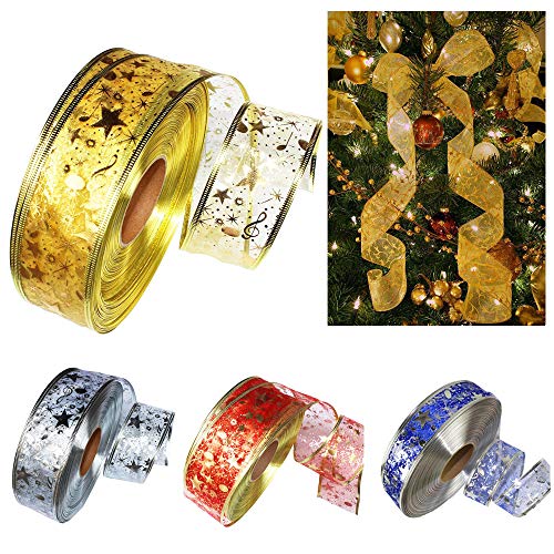 image for Jeash 2m Christmas Decor Shopping Mall Center Tops Ribbon Batknot Tape