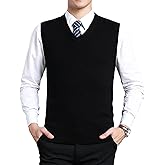 ZUEVI Men's Sweater Vest Classic V-Neck Knitted Pullover Sweaters Tops Sleeveless Relaxed Fit Knitwear Vests