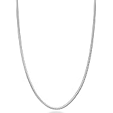 Miabella 925 Sterling Silver Italian 1.5mm, 2mm, 2.5mm Round Snake Chain Necklace for Women Made in Italy