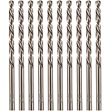 amoolo 1/8" inch Cobalt Drill Bits(10Pcs), M35 HSS Metal Jobber Length Twist Drill Bit Set for Hard Metal, Stainless Steel