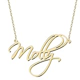 UMAGICBOX Personalized Molly Name Necklace 18K Gold