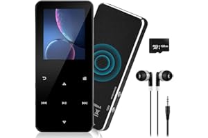 VZZBOO 144GB MP3 Player with Bluetooth 5.2 Portable Multi-Function Music Player with HD Speaker,FM Radio, Voice Recorder, E-Book Slim Design Metal Shell (Earphones Included)