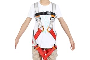 HandAcc Kids Climbing Belt, Youth Full Body Safety Belt for Outdoor Expanding Training Caving, Zipline Belt Rappelling Equip