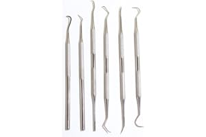 ARTISTS BEST ARTIST'S BEST 6-Piece Stainless Steel Multipurpose Pick Set | Sculpting & Detailing Tools | Slip-Resistant Grip | Vinyl Case Included