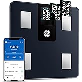 GE Smart Scale for Body Weight BMI Fat Muscle Mass with 14 Body Composition Metrics & All-in-one LCD Display, Digital Bathroom Weight Scales Bluetooth with App, Accurate Weighing Machine 400 lbs