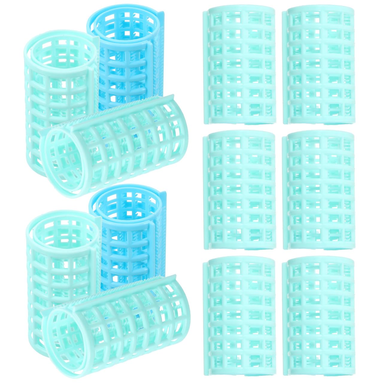 Frcolor Plastic Hair Roller DIY Hair Styling Tools Self Grip Styling Roller for Women,12pcs(Random Color)