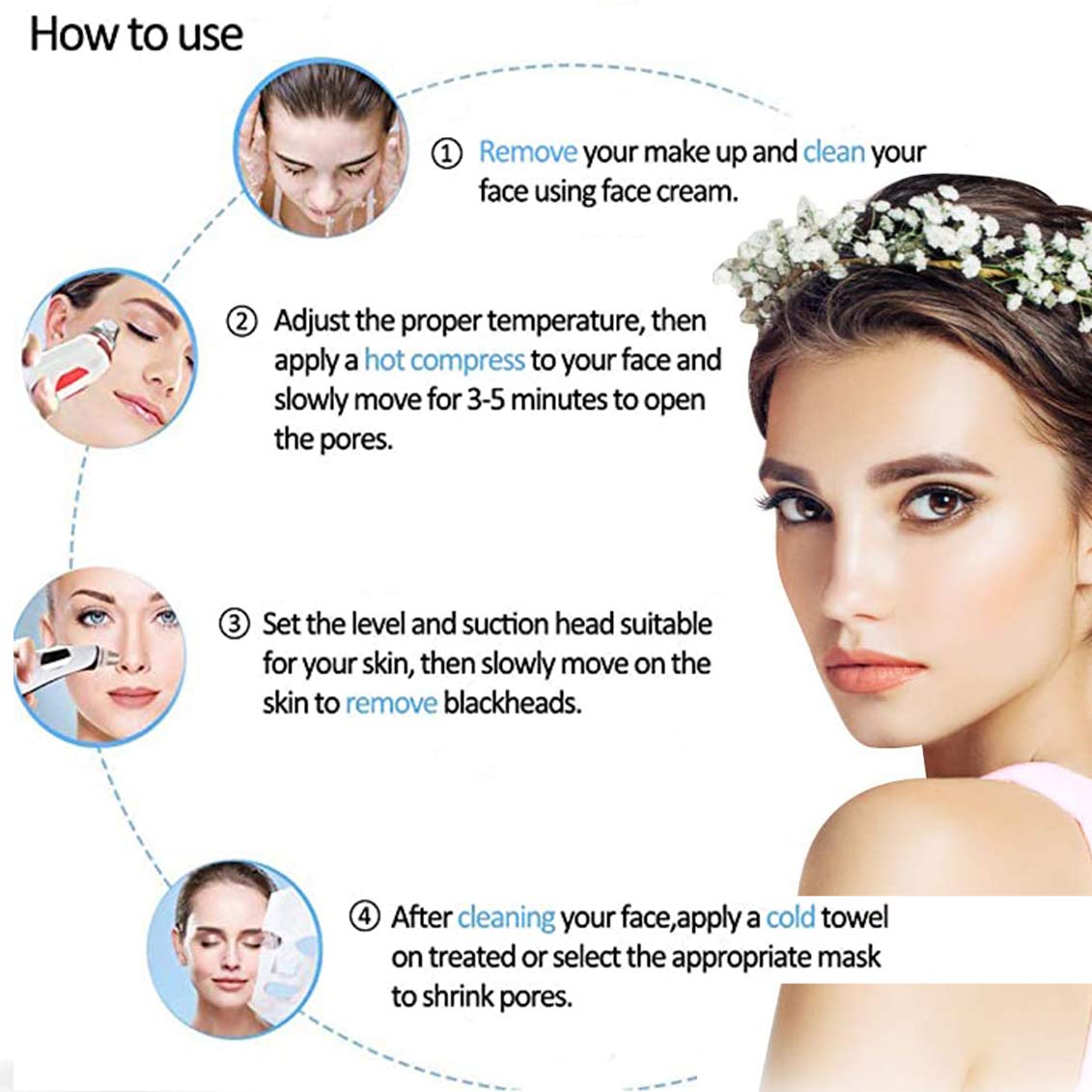 X-CHENG Blackhead Remover Vacuum - 2020 Upgraded Blackhead Suction Tool with Hot Compress - USB Rechargeable Pore Vacuum-Facial Pore Cleanser Suction Tool with LED Display-Suction Force for All Skin.: Beauty