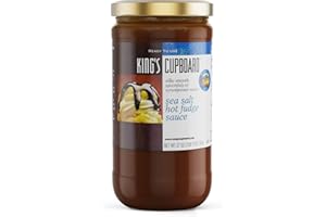 King's Cupboard Sea Salt Hot Fudge Chocolate Sauce - The Perfect Hot Fudge Sauce for Topping Ice Cream & Desserts, Chocolate Coffee Drizzle, Fondue, Ganache - Gluten-Free, Kosher, All Natural 27 oz