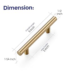 Ravinte 1 Pack 5 Inch Cabinet Pulls Champagne