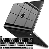 IBENZER Compatible with MacBook Pro 13 Inch Case M2 M1 2026 2025 2024 2023 2022 A2338 A2289 A2251 A2159 A1989 A1706 A1708, Hard Shell Case & Keyboard Cover for Mac Pro 13, Crystal Black, T13CYBK+1