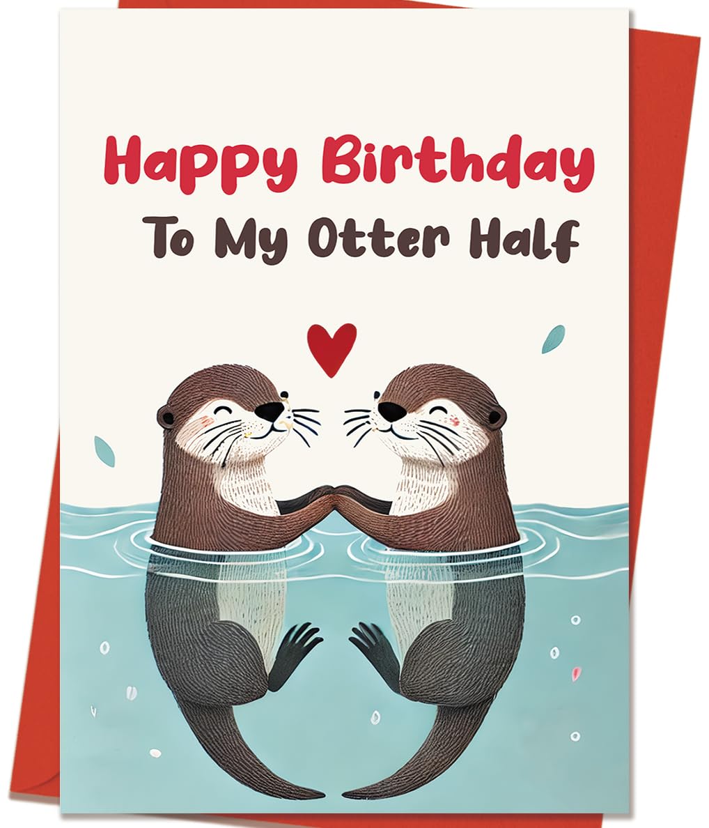 Photo 1 of Mcduldul Happy Birthday Gifts Cards for Husband Wife Boyfriend Girlfriend, Funny Birthday Card for Men Women Him Her, Cute Otter Gifts