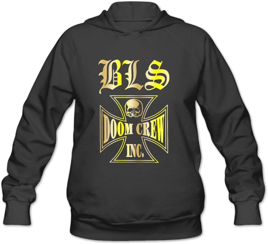 Saishi Women's Black Label Society Doom Crew Back Patch Gold Style Logo Hoodie
