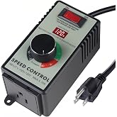 Cdmall AC Motor Speed Controller for Brushed Motors - 120V 15A Variable Speed Control with LED Voltage Display &amp; Overload Protection, Fan Speed Controller for Duct Fan, Exhaust Fan, Router, Drill