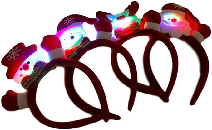 Amazon 光る クリスマス カチューシャ ヘアアクセサリー Led 発光 ライト 収納袋 セット クリスマス会 パーティー イベント 変装 衣装 仮装 トナカイ サンタ帽 きらきら 4種 セット S33 クリスマス雑貨 ホビー