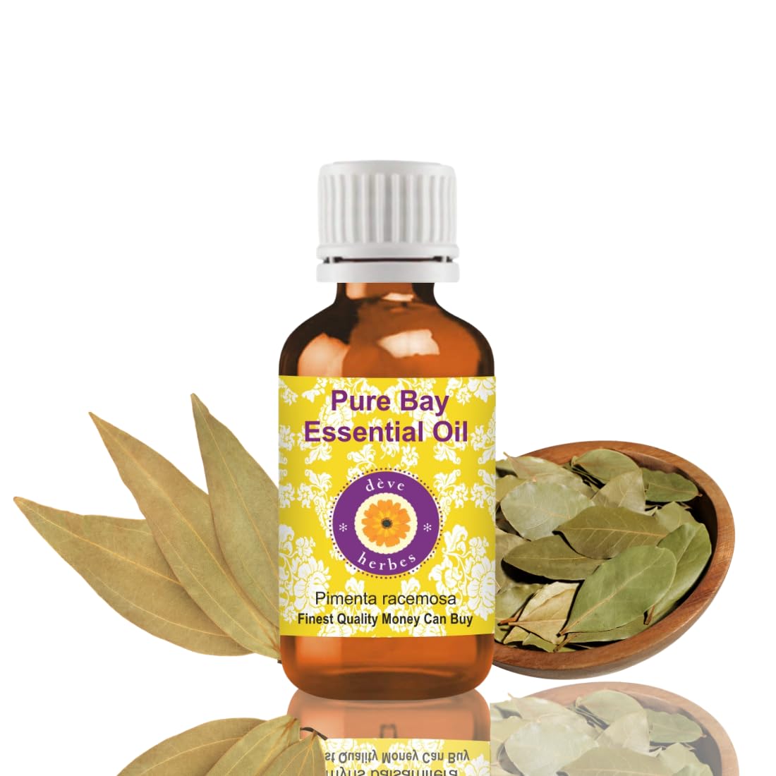 Deve Herbes Pure Bay Essential Oil (Pimenta racemosa) Non-Sticky | Non-Greasy | for Aromatherapy, Massage & DIY Use | Steam Distilled 30ml