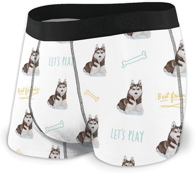 Custom Husky Dog Lovers Men’s Boxer Briefs Underpants at Amazon Men’s