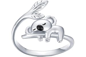 DkakoJew Lovely Koala Shape Ring,Adjustable Open Size Ring for Women Teen Girls, Adjustable Ring Jewelry, Best Birthday Gift Christmas Gift.