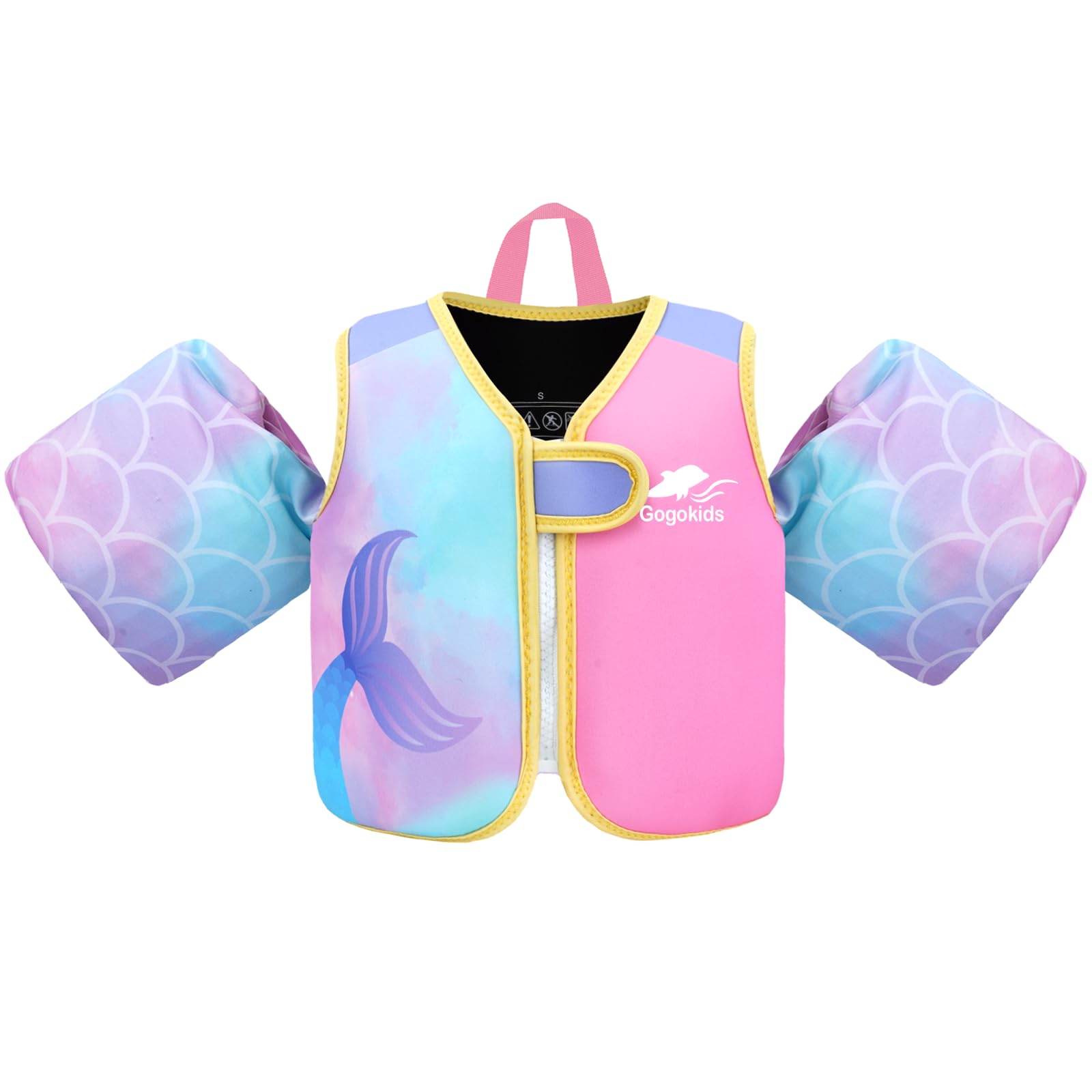 Gogokids Kids Swim Vest Float Armbands, Toddler Jacket-style Swimming Buoyancy Flotation with Adjustable Straps Children Float Jacket for Boys Girls (3-6 Years/19-30 KG)