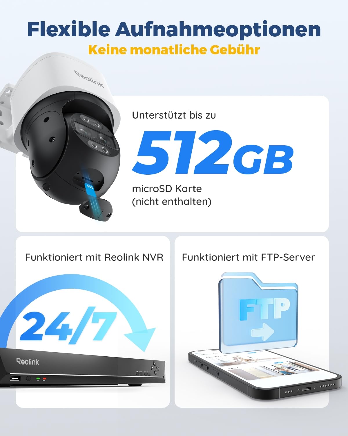 Reolink 4K PTZ PoE Überwachungskamera Außen mit Dual-Objektiv,TrackMix PoE 6