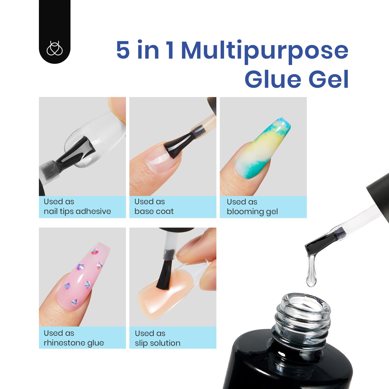 Beetles Gel Nail Kit Easy Nail Extension Set 240 PCS Pre-Shaped Long Coffin Soft Gel Nail Tips with 5-in-1 Nail Glue Base Coat & LED Nail Lamp Acrylic Nails for Nail Art & DIY Home Manicure