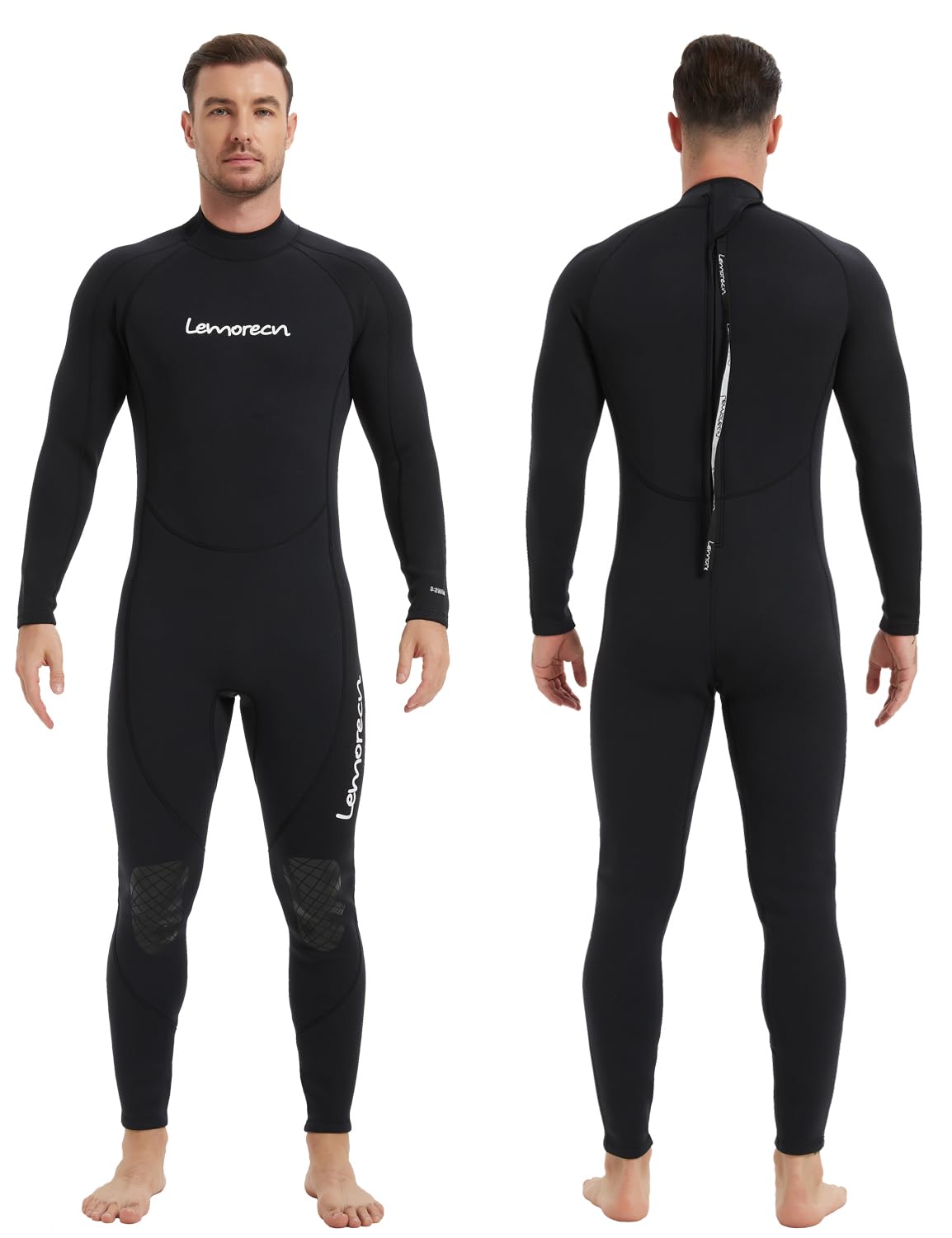 Photo 1 of Lemorecn Wetsuits Mens Neoprene 3/2mm Full Body Diving Suit ?3031black-4XL?