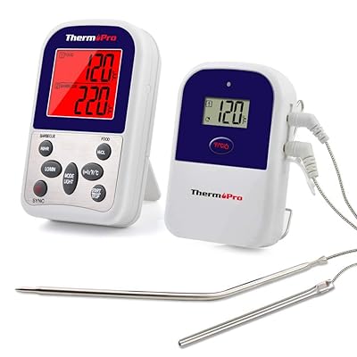 ThermoPro TP12 Wireless Digital Meat Thermometer for Grilling Oven Smoker BBQ Grill Thermometer with Dual Probe, 300 Feet Range