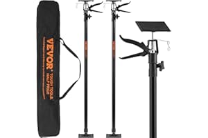 VEVOR Third Hand Tool, 3rd Hand Support System Premium Steel Support Pole with Storage Bag, Adjustable Support Rod for Cabinet Jack, Drywall Jack& Cargo Bars, 45.2 in- 114.2 in Long, 2 PC