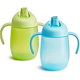 Munchkin Simple Clean Trainer Sippy Cup with Handles, 6+ Months, 7 Ounce, Blue/Green