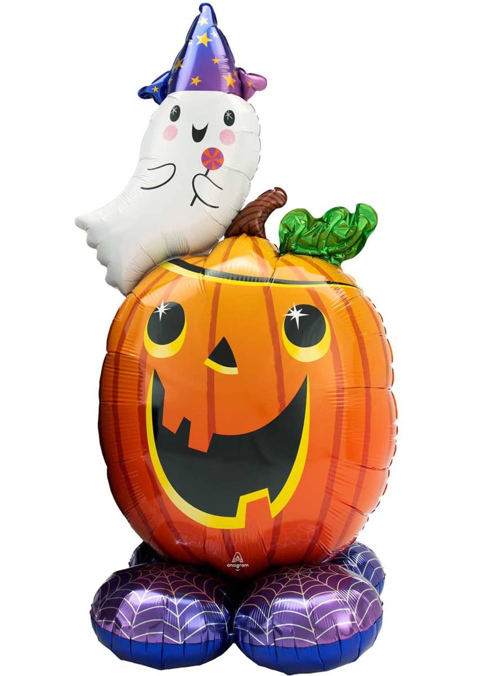 Amscan Anagram 4242011 - Halloween Pumpkin & Ghost AirLoonz Air-filled Foil Balloon - 56"