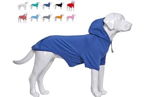 Lovelonglong Blank Basic Hoodie Sweatshirt for Dogs 100% Cotton Fits Small Medium Dachshund Large Dog Royle Blue 4XL
