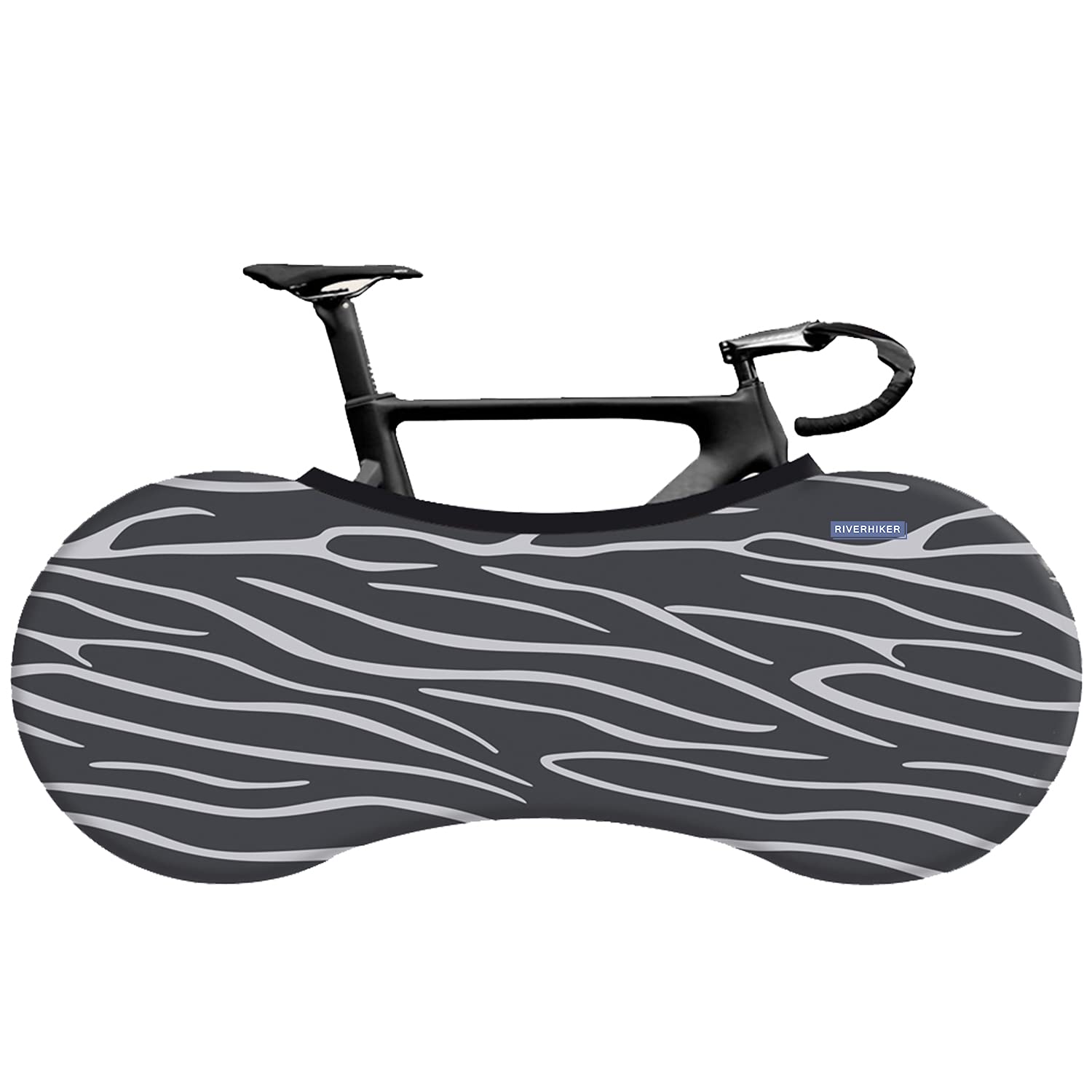 RIVERHIKER Stretchy Bike Wheel Cover, Anti-dust High Elastic Outdoor Indoor Washable Bicycle Protection Storage Bag (Zebra)