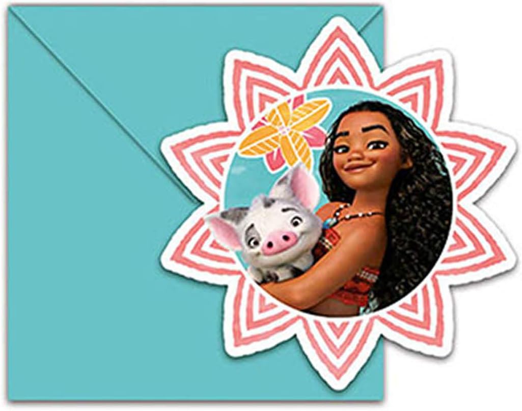 Procos Lot De 6 Cartes D Invitation Avec Enveloppes Vaiana Amazon Fr Jeux Et Jouets