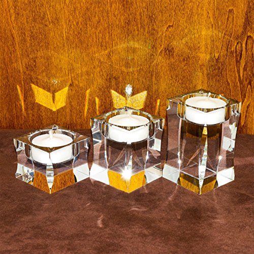 Amazing Home Candle Holders Set of 3 Pieces Elegant Heavy Crystal