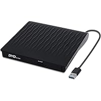 USB 3.0 External CD/DVD Drive, Portable DVD CD+/-RW Drive Slim DVD/CD ROM Rewriter Burner Writer, High Speed Data…