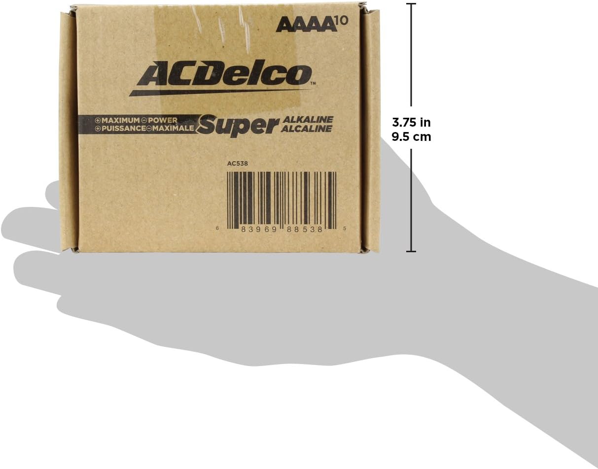 ACDelco 10-Count AAAA Batteries, Maximum Power Super Alkaline Battery, Use for Glucose Meters and Blood Monitors, 10-Year Shelf Life: Health & Personal Care