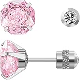 Titanium Stud Earrings, Rose-cut Zirconia Earrings Studs, Hypoallergenic & Nickel Free, Ideal for Sensitive Ears, Everyday Jewelry, Minimalist Elegant Design, Gift Box Included